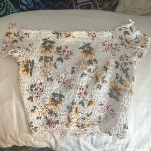 Garage brand off the shoulder crop top. Size XS. White with floral print.